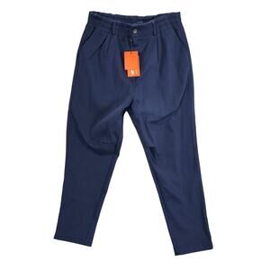 YoungLA Navy Blue Cafe Trousers Tapered Jogger Hybrid Pants Relaxed Fit Size 32R